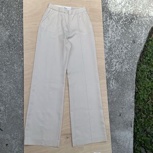 Vintage VERSUS VERSACE Cream Wool Silk Wide Leg Trousers Pants Size 24 Waist